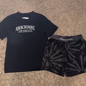 Abercrombie Black T-Shirt and Shorts Pajama Set